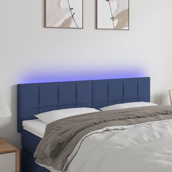 The Living Store Tête de lit bande LED bleu 144x5x78/88 cm - hauteur  réglable -... | bol