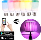 Cheqo® Smart Lampen - Lampenset - LED - Smart Led Spots - WiFi LED Verlichting - Inclusief WiFi Brug - RGB - E-27 - 2 Stuks