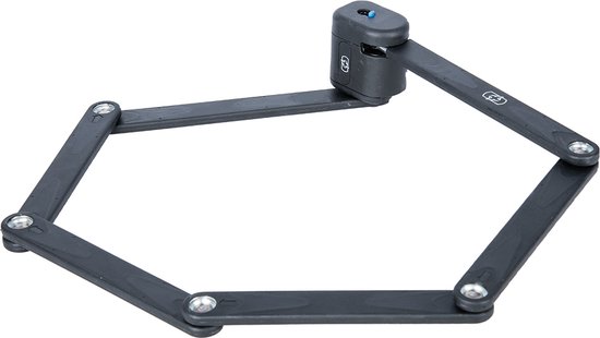 Oxford vouwslot 100 cm gehard staal, compact opvouwbaar, anti-boor cilinder, fatbike en e-bike slot