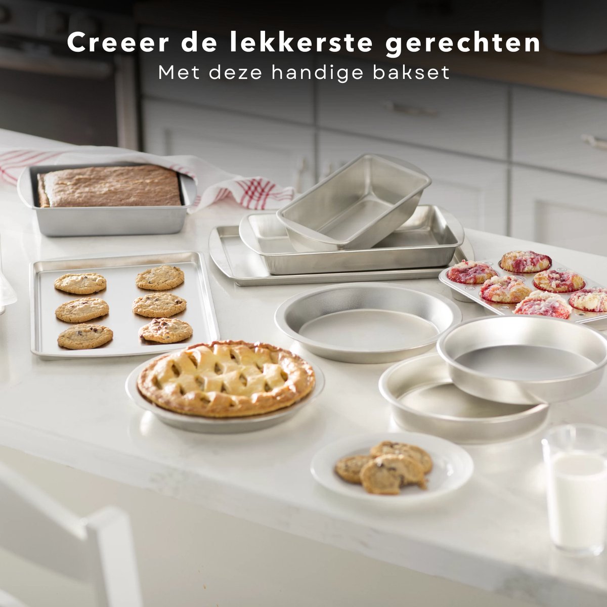 Bakvormen Set - Bakplaat - Rechthoekige Bakvorm - Ronde Bakvorm - Bakplaat - Anti-Aanbak Coating - Taartvorm - 4 Stuks - Inclusief EBOOK – foto 4