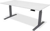 Zit sta bureau - hoog laag bureau - staan zit bureau - staand bureau – verstelbaar bureau – game bureau – 140 x 80 cm – aluminium onderstel – wit bureaublad