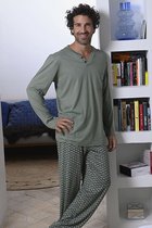Ringella heren pyjama patroon groen - Groen - Maat - 58
