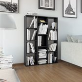 The Living Store Kast Boekenrek 100x24x140 cm - Hout - 13 vakken - Zwart