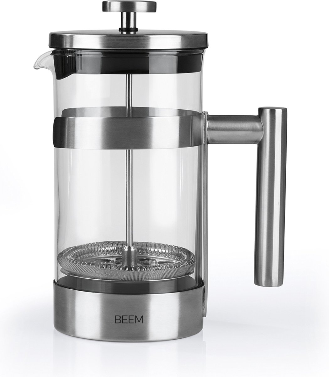 BEEM Aroma-Switch Glass, frenchpress,french press, franse pers, cafetiere, 1 liter inhoud