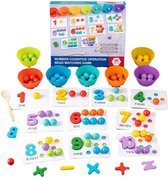 Playos® - Apprendre à compter - Chiffres - Boules Montessori - Puzzle de formes - Jouets Montessori - Jouets Éducatif - Jouets mosaïques - Houten Speelgoed - Jouets sensoriels - Tri - Jouets de développement - Apprendre à manger avec des Couverts