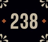 Huisnummerbord nummer 238 | Huisnummer 238 |Zwart huisnummerbordje Plexiglas | Luxe huisnummerbord