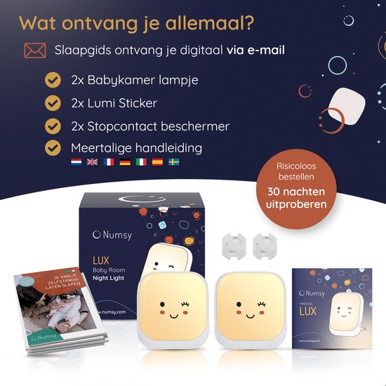 Numsy Nachtlampje Stopcontact Kinderen - Baby - Automatische Lichtsensor - Volwassenen