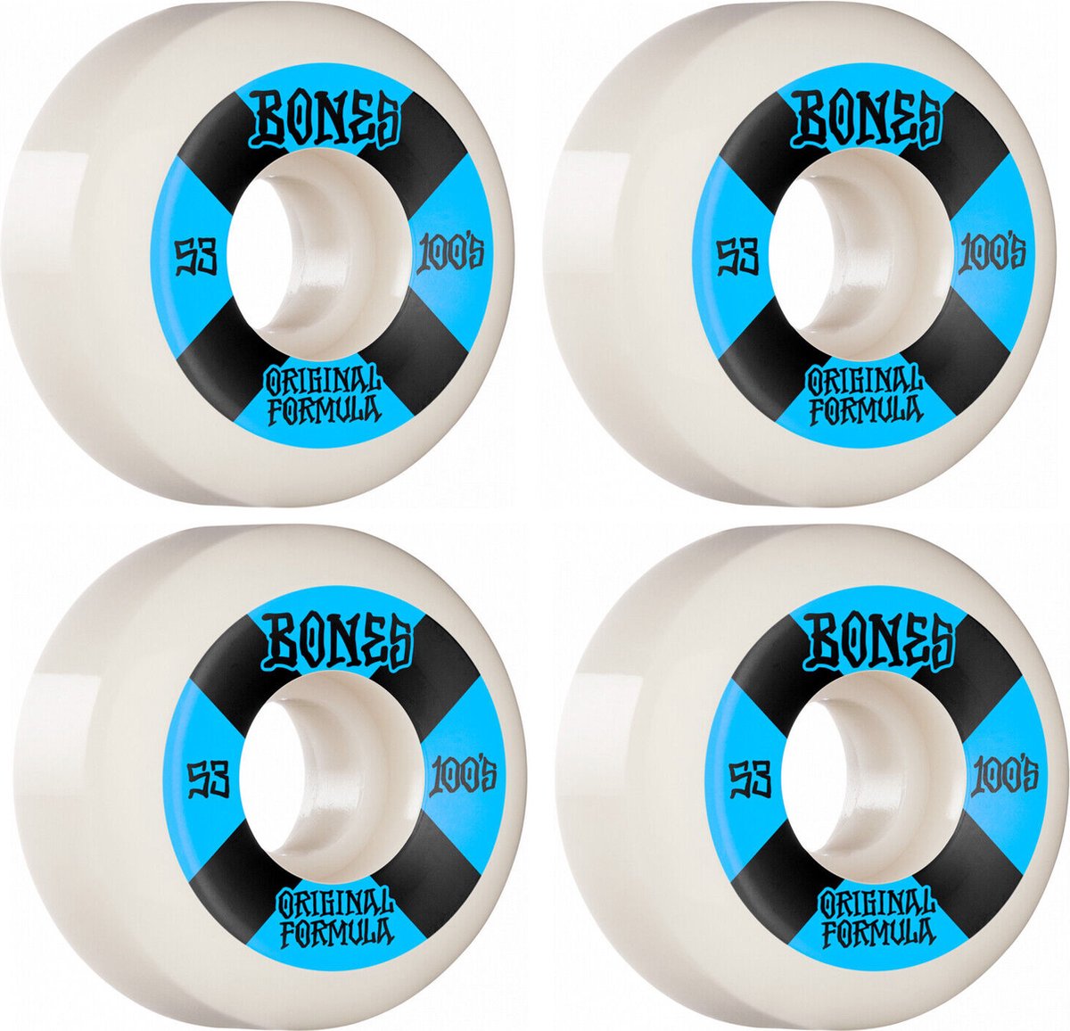 Bones Wheels 100's White-Blue V5 Sidecut 53mm