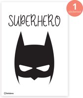 Seldona® Muurstickers kinderkamer Superhero - Zwart wit Scandinavisch design Batman - jongen - Babykamer (1 Stuk)