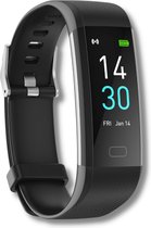 Teymour Activity Tracker HR S5 met Stappenteller en Hartslagmeter - Sporthorloge - Smartwatch voor Dames, Heren en Kinderen - Fitness Tracker - Bloeddrukmeter - Zwart