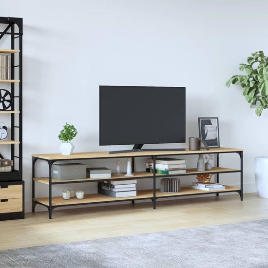 The Living Store TV-meubel - Sonoma eiken - 200 x 30 x 50 cm - Duurzaam hout en metaal