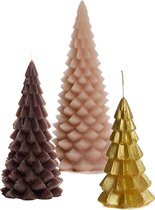 Cactula kwaliteits kerstboom kaarsen set van 3 - 13.5 x 30 cm - 10 x 20 cm - 6.3 x 12 cm - Fudge