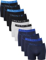 Vinnie-G Boxershorts Voordeelpakket - 10 stuks - Black/Blue/Grey - Maat M - Heren Onderbroeken - Geen irritante Labels - Katoen heren ondergoed