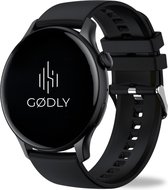 GØDLY® Amoled Smartwatch - Smartwatch Heren - Smartwatch Dames - Horloge – HD - Stappenteller - Kcal Teller - Slaapmeter - Hartslagmeter - Saturatiemeter - Geschikt voor iOS en Android - Zwart