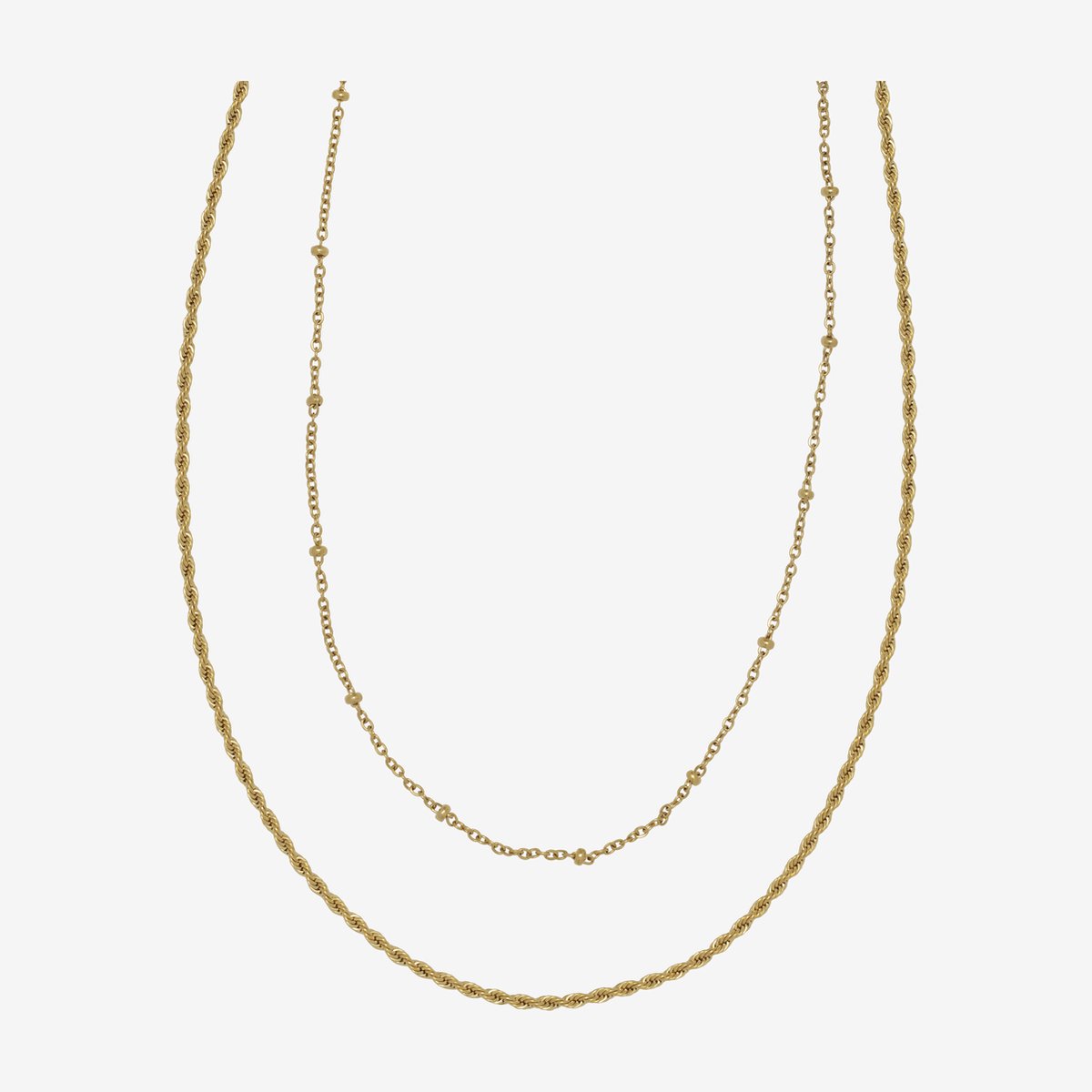 Essenza Double Chain Necklace Gold