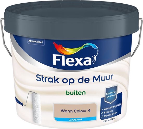 Flexa Strak op de muur - Buiten Zijdemat - Warm Colour 4 - 1l