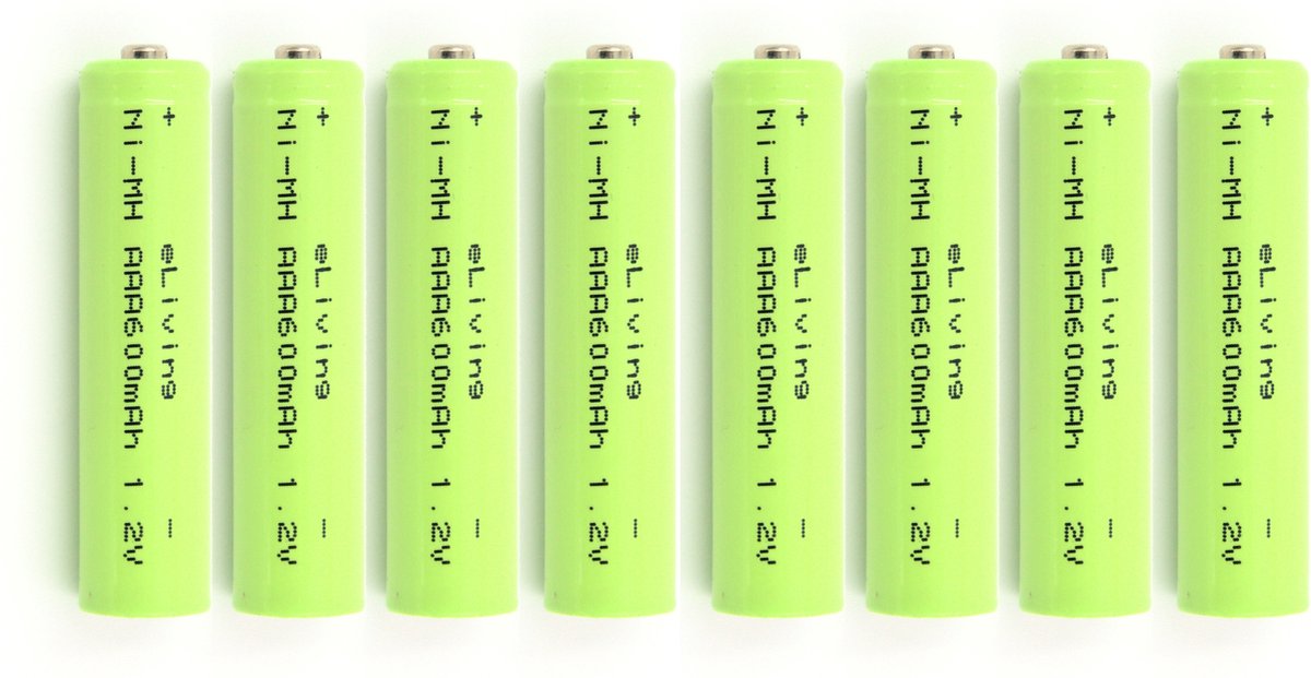 eLiving Oplaadbare AAA batterijen. NiMH 1,2V 600mAh. 8 stuks
