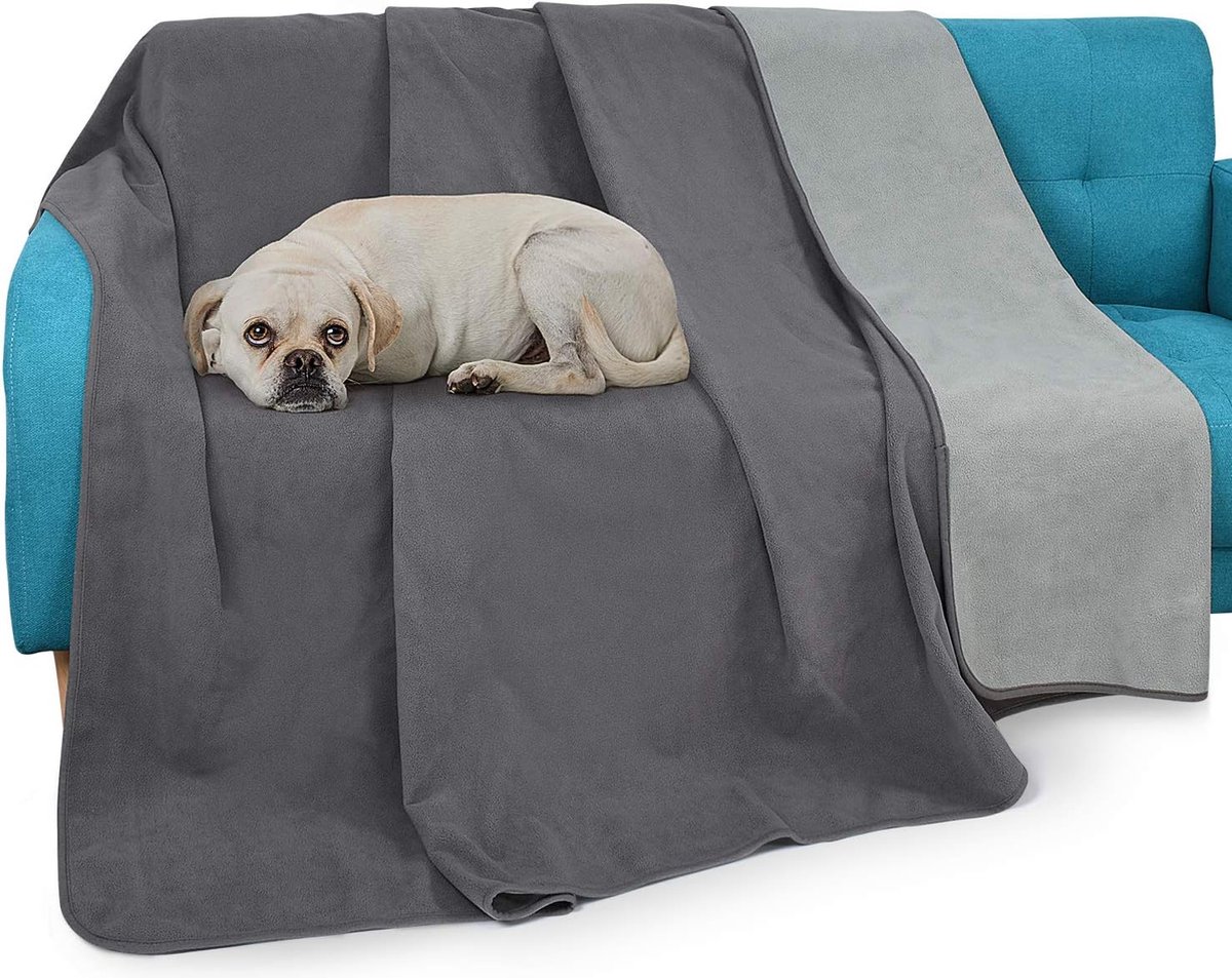 Housse de Banquette Réversible Arrière Pour Chien Bleu Gris