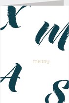 10x Dubbele kerstkaart met omslagen merry x-mas - Lacarta
