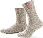 SOXS.co® Wollen sokken | SOX3625 | Beige | Kuithoogte | Maat 37-41 | Antislip | Rose shadow label