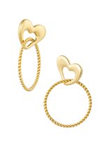 Boucles d'oreilles coeur avec anneau - doré