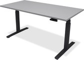 Zit sta bureau - hoog laag bureau - staan zit bureau - staand bureau – verstelbaar bureau – game bureau – 200 x 80 cm – zwart onderstel – grijs bureaublad