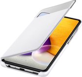 Samsung Galaxy A72 Hoesje - Samsung - S View Serie - Hard Kunststof Bookcase - Wit - Hoesje Geschikt Voor Samsung Galaxy A72