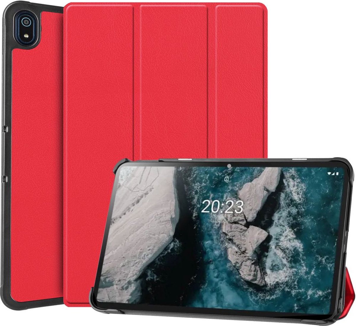 Just in Case tablet Hoes geschikt voor Nokia T20 - TriFold Bookcase - Rood