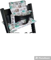 Heppie Bébé - Rembourrage de chaise haute - Convient pour Stokke Tripp Trapp - Imperméable - Réducteur de siège - Chaise haute - Ensemble de coussins - Éléphant