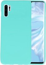 Bestcases Color Telefoonhoesje - Backcover Hoesje - Siliconen Case Back Cover voor Huawei P30 Pro - Turquoise