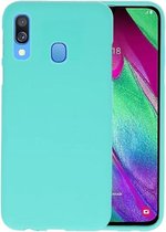 Bestcases Color Telefoonhoesje - Backcover Hoesje - Siliconen Case Back Cover voor Samsung Galaxy A40 - Turquoise