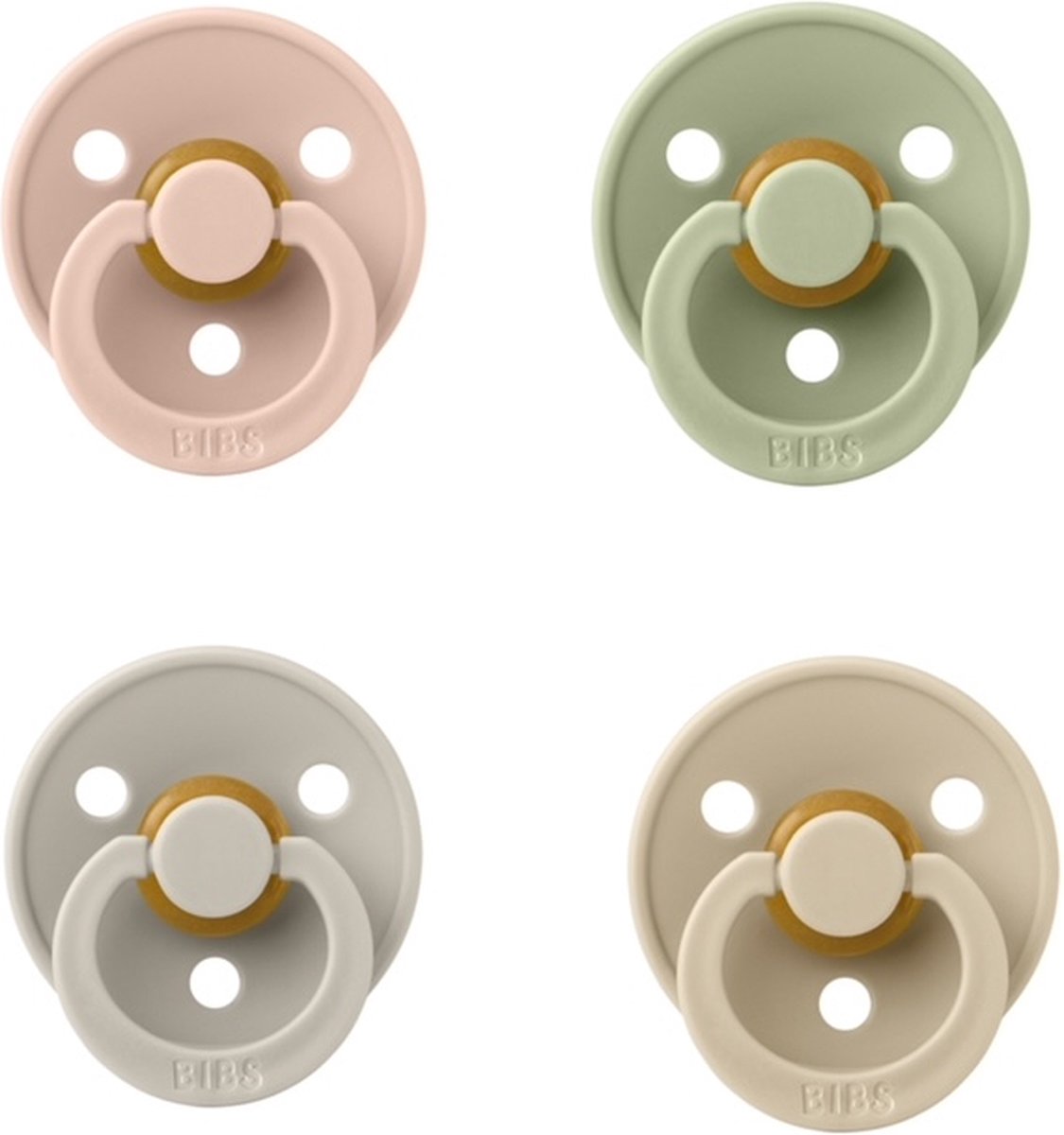 Goedkoopste Bibs fopspeen 6-18 maand set 4 stuks Sage,Blush,Sand en Vanilla maat 2