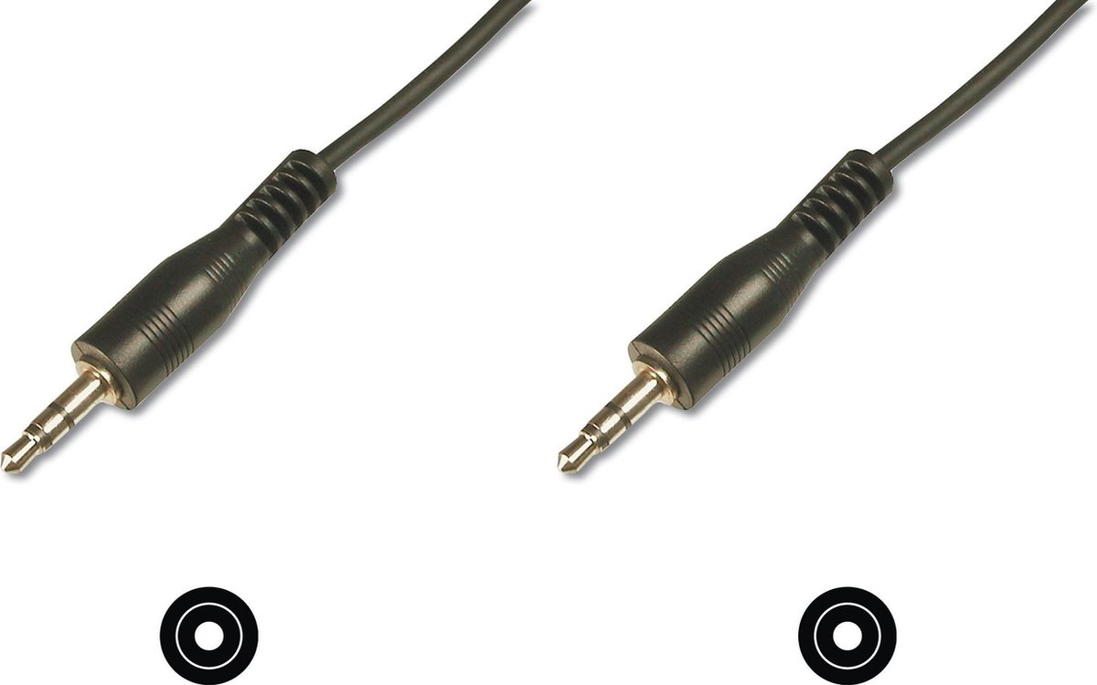 Image of Digitus AK-510100-015-S Jackplug Audio Aansluitkabel [1x Jackplug male 3,5 mm - 1x Jackplug male 3,5 mm] 1.50 m Zwart R