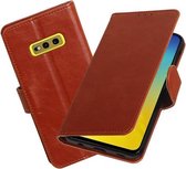 Motief Bookstyle Hoesje voor Samsung Galaxy S10e Bruin