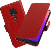 Motief Bookstyle Hoesje voor Motorola Moto G7 / G7 Plus Rood