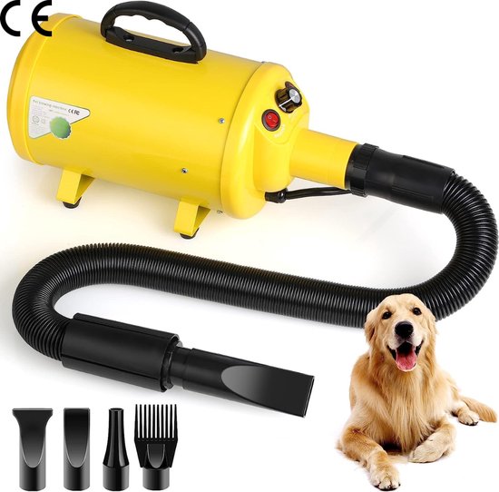 XKISS hondendroger 4.5 PS / 2800 W Traploze hondendroger met instelbare snelheid (Black