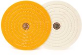Jeu de disques de polissage hbm 250 mm blanc/jaune taille d'axe 20 mm