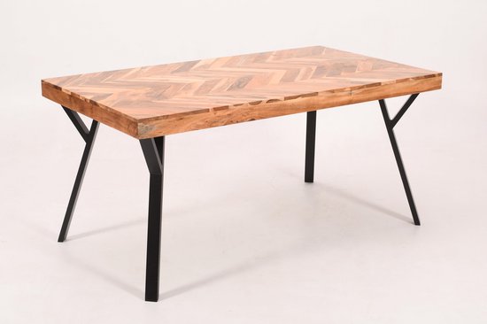 Eettafel visgraat Danae 160x90cm acaciahout tafel rechthoekig
