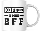 Grappige Mok met tekst: Koffie is mijn bff (Best Friend Forever) | Grappige Quote | Funny Quote | Grappige Cadeaus | Grappige mok | Koffiemok | Koffiebeker | Theemok | Theebeker