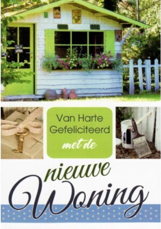 Gefeliciteerd met jullie nieuwe woning! Een kleurrijke kaart met bloemen voor het huis en een bordje open op de deur. Leuk om zo te geven of om bij een cadeau te voegen. Een dubbele wenskaart inclusief envelop en in folie verpakt.