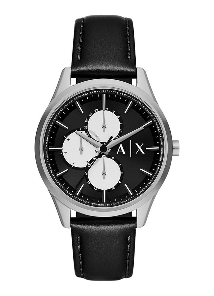 Armani Exchange Dante AX1872 Horloge - Leer - Zwart - Ø 42 mm
