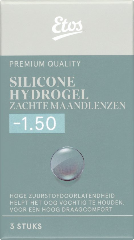 Foto: Etos maandlenzen silicone hydrogel zacht sterkte 1 50 1x3 stuks