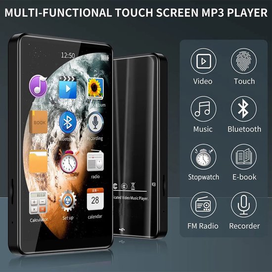 Lecteur MP4 Bluetooth Écran Tactile 4'' - X20 - BT 4.2 - 16Go+256Go - Zwart  | bol