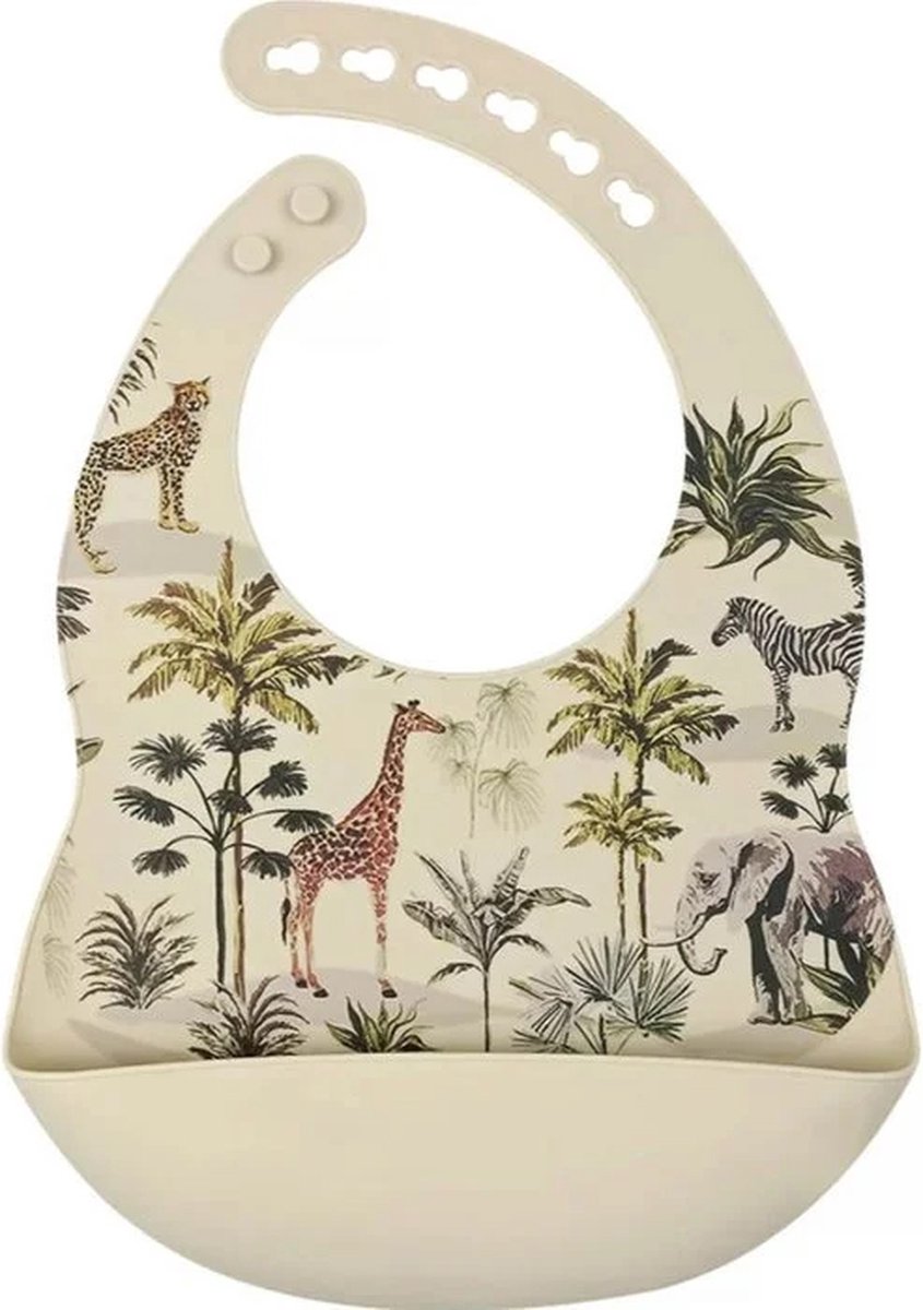 Goedkoopste Rammelaartje - Baby - siliconen slabbetje - jungle