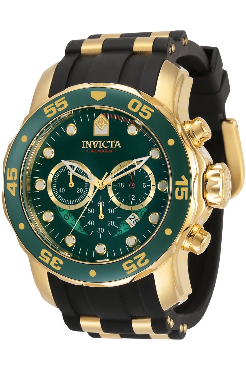 Invicta Pro Diver - SCUBA 6984 Heren Horloge - Waterdicht - Analoog - Quartz Uurwerk - Roestvrij Staal met groene Wijzerplaat - 48mm