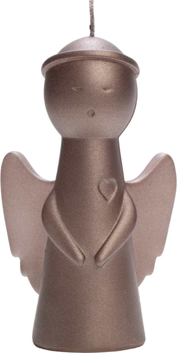 Rustik Lys sculpture engel kaars coffee / roze
