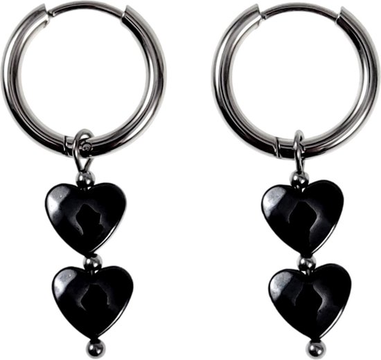 Oorbellen hart dames, oorbellen voor Valentijnsdag, hartvorm, oorbellen in hartvorm, hangende oorbellen voor dames, sieraden voor Valentijnsdag voor dames, 2cm, Metaal, 0