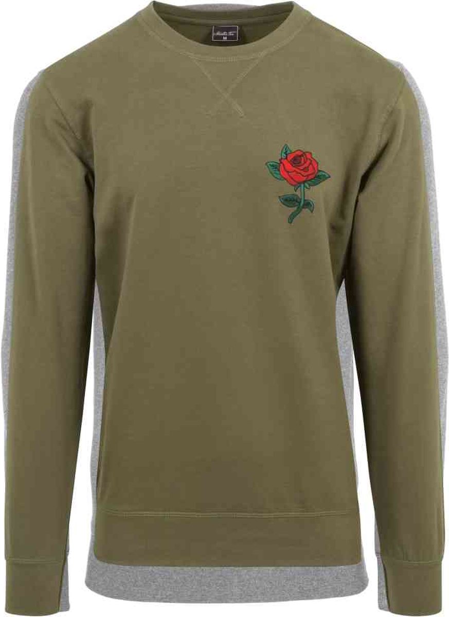 Mister Tee Rose Crewneck sweater/trui M Olijfgroen