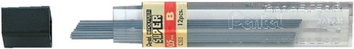Potloodstift Pentel 0.5mm zwart per koker B - 12 stuks