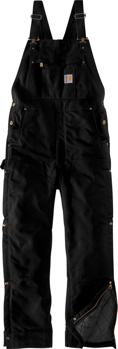 Thermo Bib Overall - Canvas Duck - Loose Fit - Zwart - Carhartt - maat M
